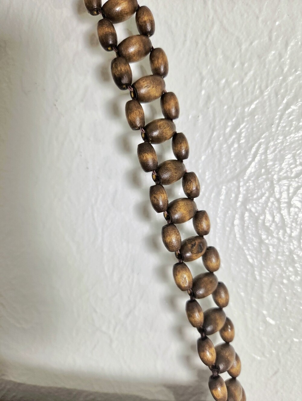 Brown Straw Purse with Beaded Strap - Picture 7 of 8